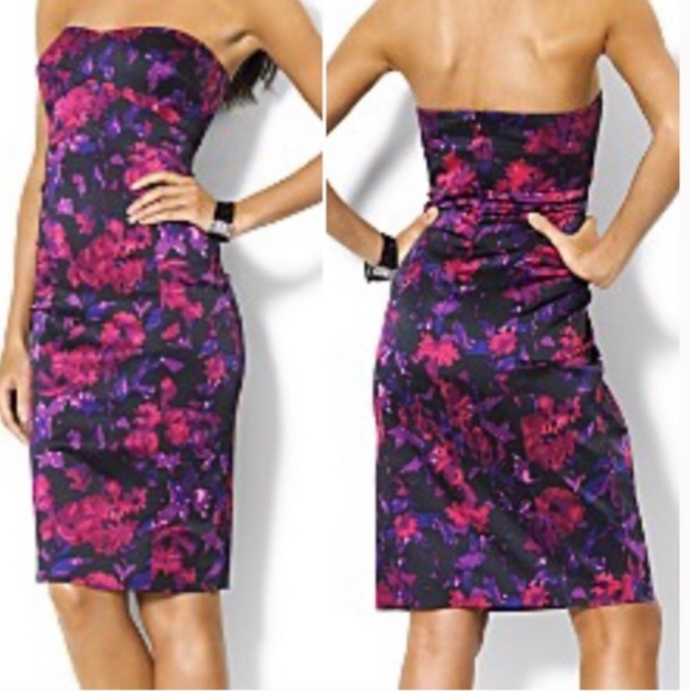 Strapless Floral Dress